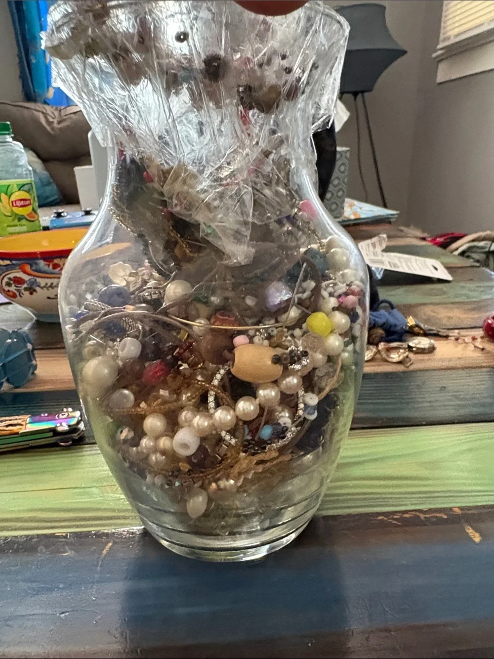 Asorted clear glass